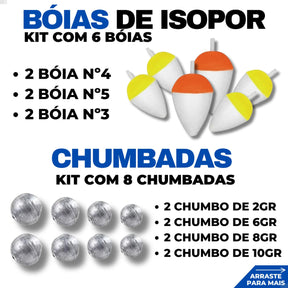 Pescamping Kit Pesca Completo 2 Varas Telescópica Fibra De Vidro E 2 Molinetes Leve Com Linha - Com Acessórios Bóias Chumbadas Anzóis Isca E Mais Tralha Quite De Pescaria