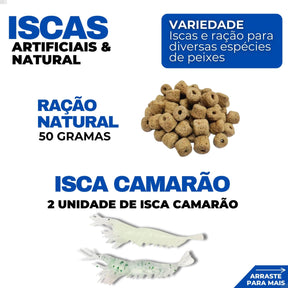 Pescamping Kit Pesca Completo 2 Varas Telescópica Fibra De Vidro E 2 Molinetes Leve Com Linha - Com Acessórios Bóias Chumbadas Anzóis Isca E Mais Tralha Quite De Pescaria