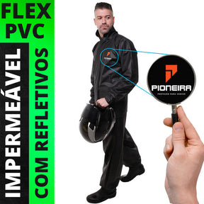 Capa De Chuva Moto Pioneira Impermeável Pvc Motoqueiro Frio