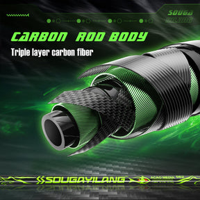 Sougayilang Vara Pesca 1,68m 2 Partes 8-30lb Alto Carbono