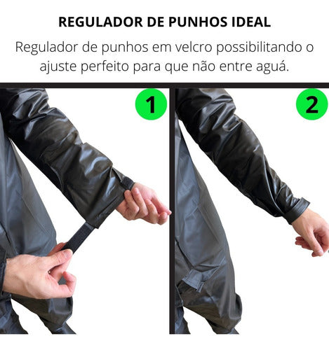 Capa De Chuva Moto Pioneira Impermeável Pvc Motoqueiro Frio