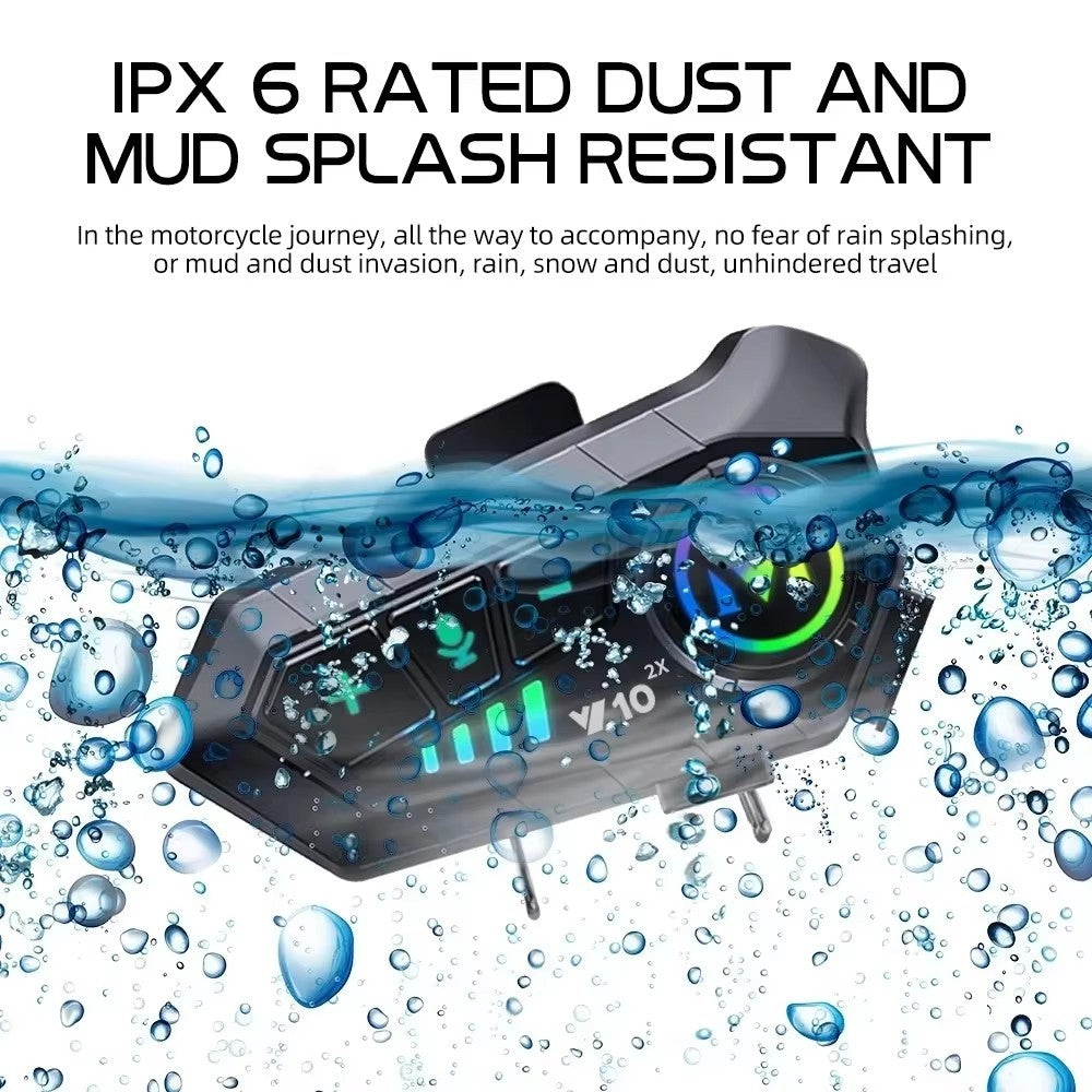 1/2Pcs Intercomunicador Sem Fio Bluetooth Para Motocicleta 300M Redução De Ruído À Prova D'água 2 Interfone De Comunicação Do Motociclista