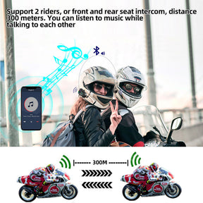 1/2Pcs Intercomunicador Sem Fio Bluetooth Para Motocicleta 300M Redução De Ruído À Prova D'água 2 Interfone De Comunicação Do Motociclista